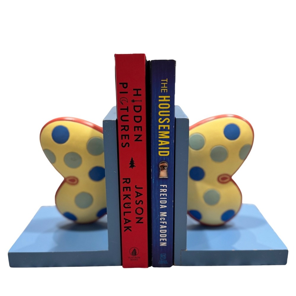 Vintage 1999 Frogs 'n Fly's Enesco Butterfly Bookends – Y2K Girlhoodcore Décor